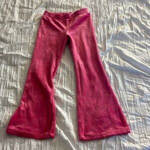 Girls pink velour pants